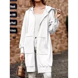 Casual Loose Zip Hooded Long Sleeve Jacket