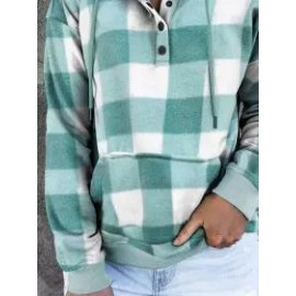 Plaid Casual Long-sleeved Hoodie