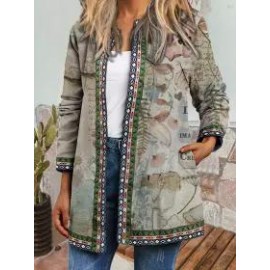 Retro Ethnic Print Long-sleeved Coat Jacket