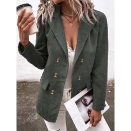 Casual Solid Color Lapel Long Sleeve Blazer