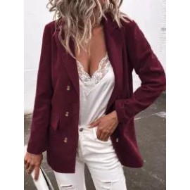 Casual Solid Color Lapel Long Sleeve Blazer