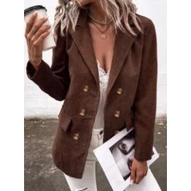 Casual Solid Color Lapel Long Sleeve Blazer