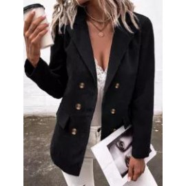 Casual Solid Color Lapel Long Sleeve Blazer