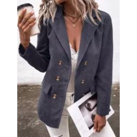 Casual Solid Color Lapel Long Sleeve Blazer
