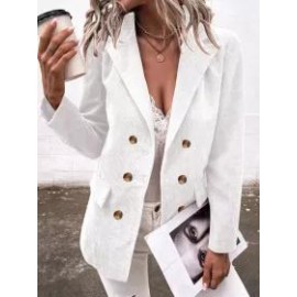 Casual Solid Color Lapel Long Sleeve Blazer