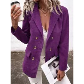 Casual Solid Color Lapel Long Sleeve Blazer
