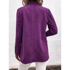 Casual Solid Color Lapel Long Sleeve Blazer