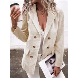 Casual Solid Color Lapel Long Sleeve Blazer