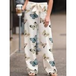 Ladies Butterfly Print Casual Pants