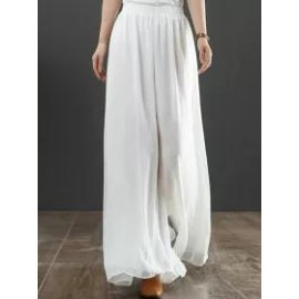 Casual Loose Solid Color Wide Leg Pants