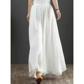 Casual Loose Solid Color Wide Leg Pants