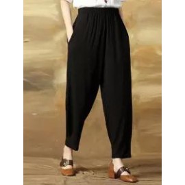 Solid Color Loosen Casual Pants