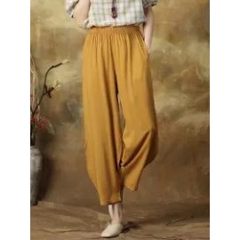 Solid Color Loosen Casual Pants