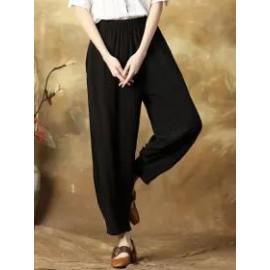 Solid Color Loosen Casual Pants