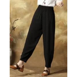 Solid Color Loosen Casual Pants