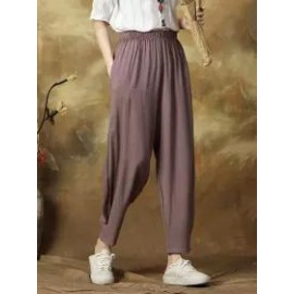 Solid Color Loosen Casual Pants