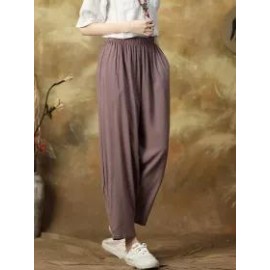 Solid Color Loosen Casual Pants