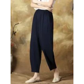 Solid Color Loosen Casual Pants