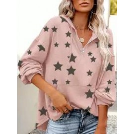 Women's Simple Star Long Sleeve Hoodies