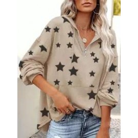 Women's Simple Star Long Sleeve Hoodies