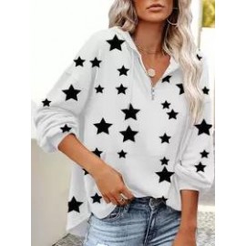 Women's Simple Star Long Sleeve Hoodies