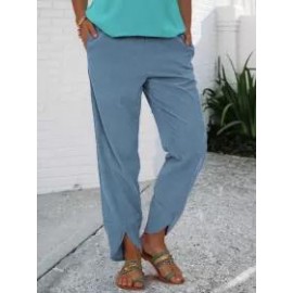 Corduroy Solid Color Loosen Straight Tube Casual Pants