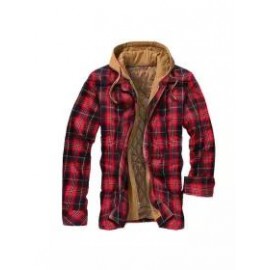 Mens Winter Plaid Thick Casual Jacket