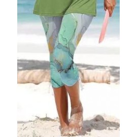 Casual Print Drawstring Leggings