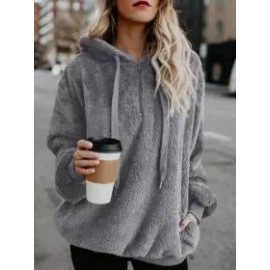 Casual Loose Solid Color Sweater Hoodie