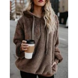 Casual Loose Solid Color Sweater Hoodie