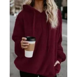 Casual Loose Solid Color Sweater Hoodie