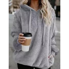 Casual Loose Solid Color Sweater Hoodie