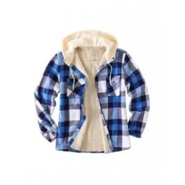 Men's Checkered Textured Winter Thick Hooded Jacket