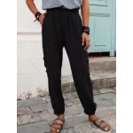 Casual Elastic Waist Loose Long Pants