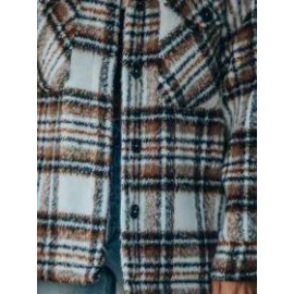 Lapel Single-breasted Double-pocket Casual Plaid Jacket