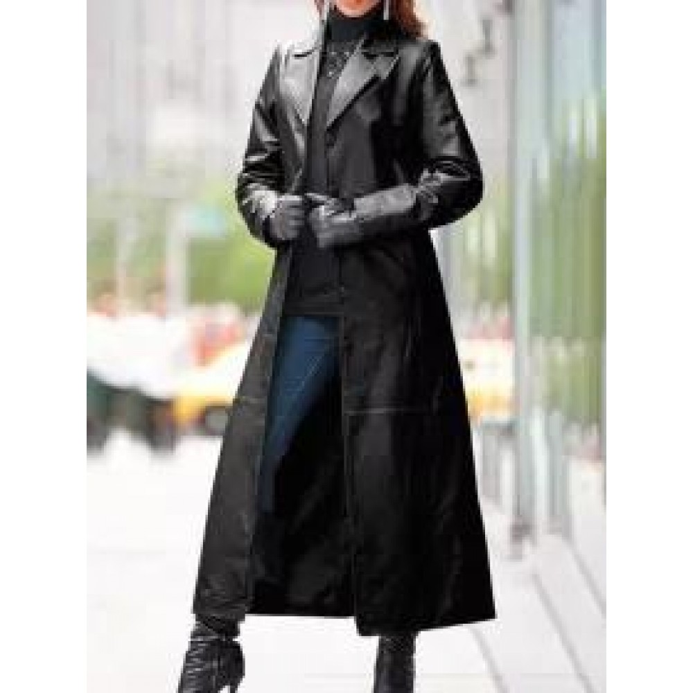 Leather Coat Long Coat