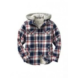 Mens Plaid Thick Plush Casual Jacket