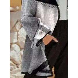 Casual Print Neckless Long Sleeves Jacket