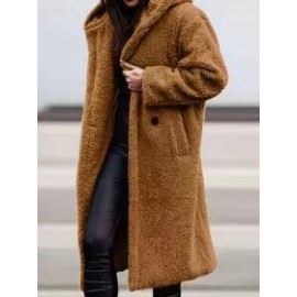 Casual Loose Lamb Wool Button Cardigan Coat