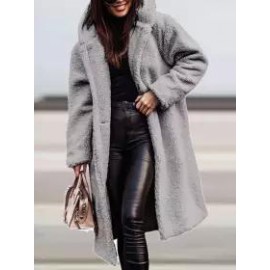 Casual Loose Lamb Wool Button Cardigan Coat