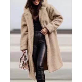 Casual Loose Lamb Wool Button Cardigan Coat