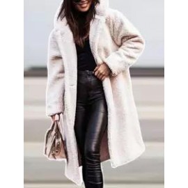 Casual Loose Lamb Wool Button Cardigan Coat