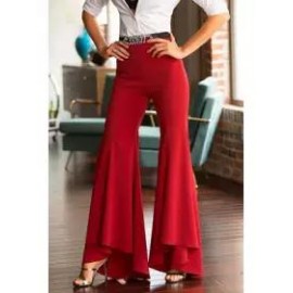 Women's Fashion Irregular Hem Flared Pants