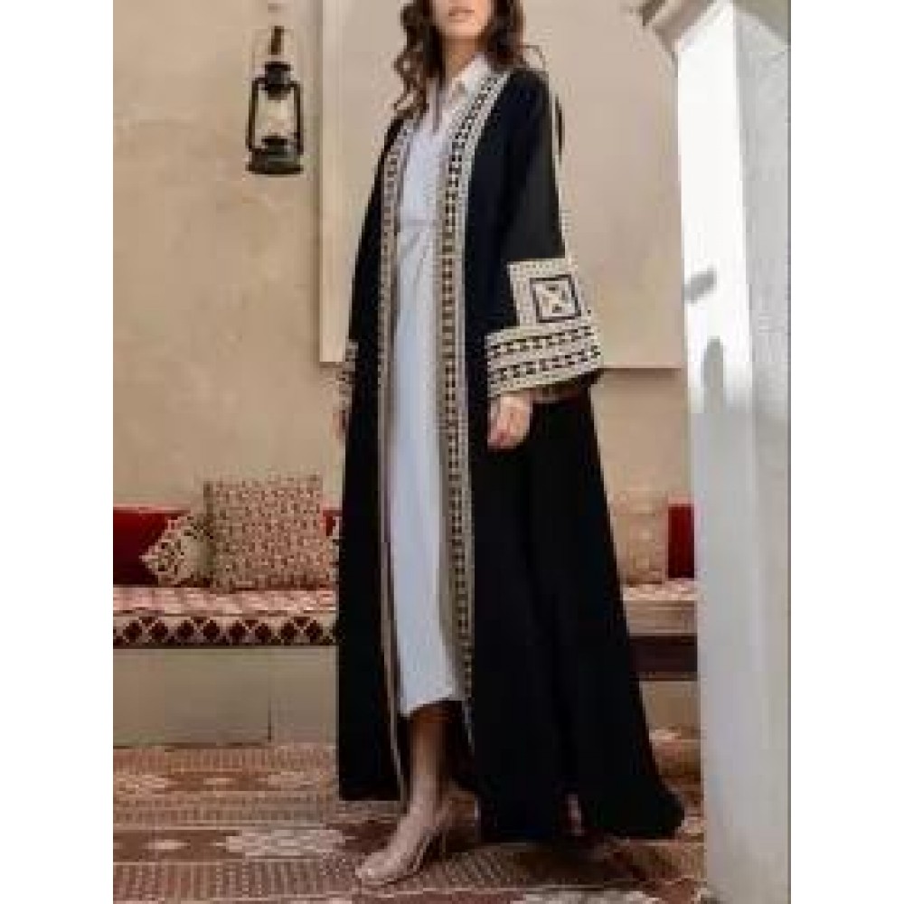 Women's Elegant Bronze Ribbon Print Loose Long Sleeve Cardigan Women's Elegant Bronze Ribbon Print Loose Long Sleeve Cardigan
