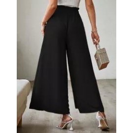 Summer Bow Loose High Waist Pleated Wide Leg Pants With Belte