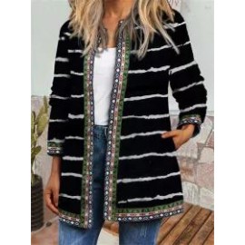 Vintage Ethnic Print Long Sleeve Jacket