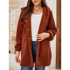 Women's Solid Teddy Wool Coat