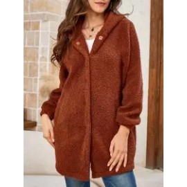 Women's Solid Teddy Wool Coat