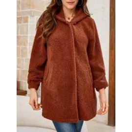 Women's Solid Teddy Wool Coat