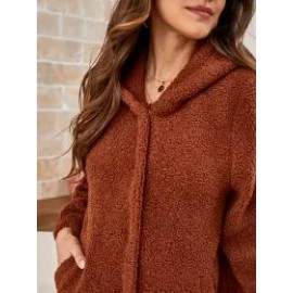 Women's Solid Teddy Wool Coat
